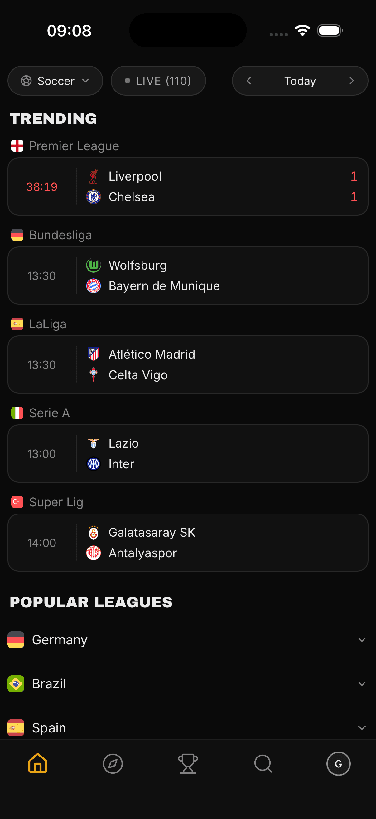 Mr. Doge app: live match discovery screen